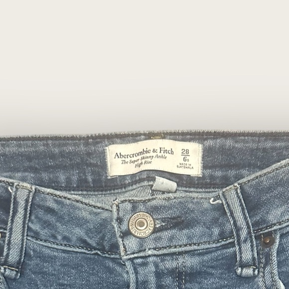 Abercrombie & Fitch Size 28 6 Short High Rise Ankle Skinny Denim Jeans - Picture 6 of 6